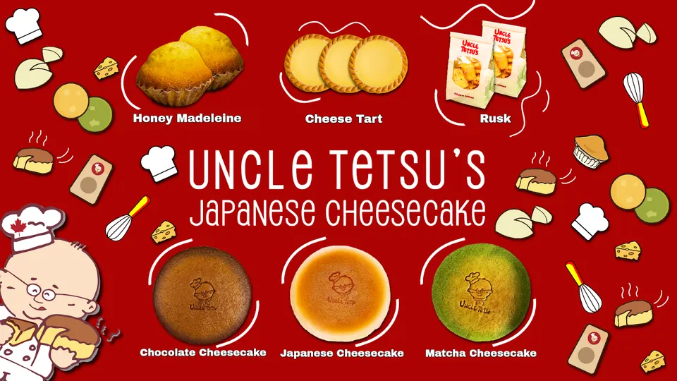 Freshly baked Japanese cheesecakes