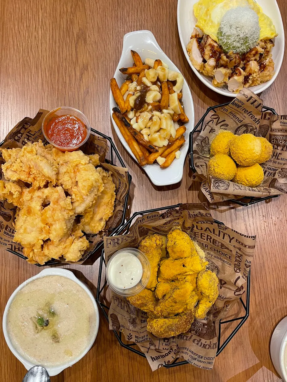 Close-up of BHC fried chicken pieces