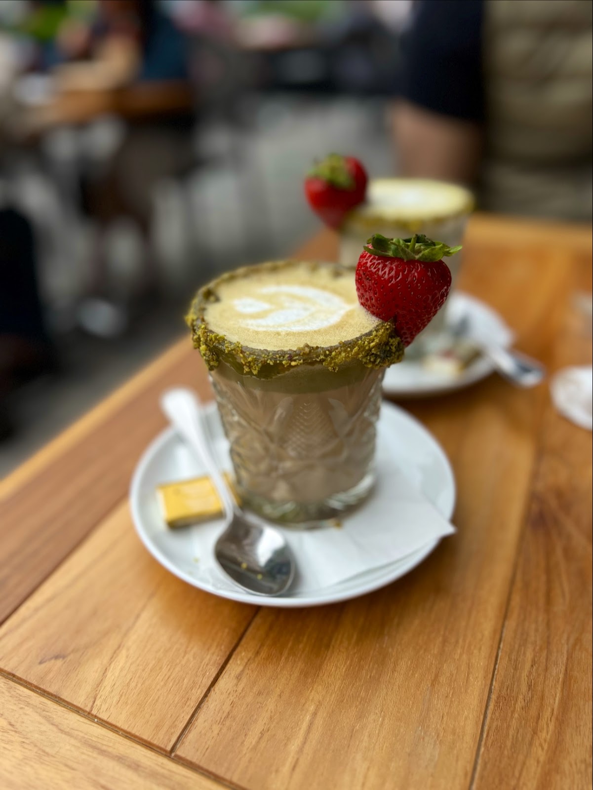 Pistachio latte from L'avenue