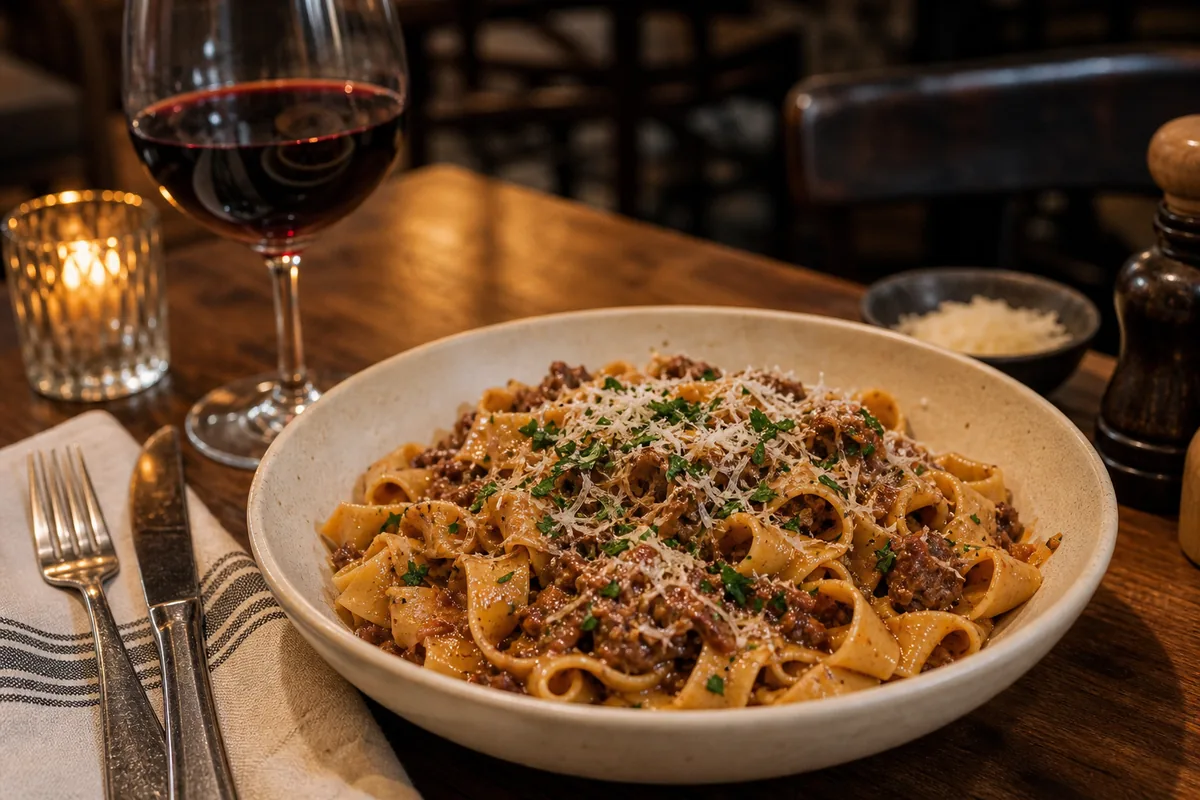 Fresh pasta and wine at a Toronto trattoria