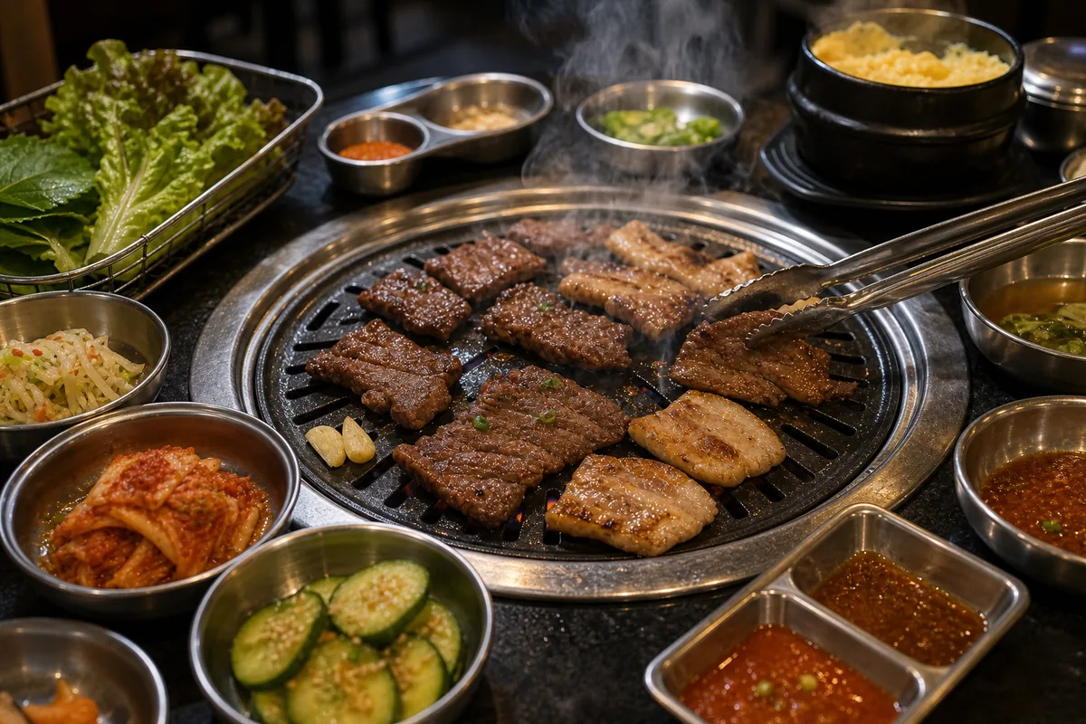 Korean BBQ grilling at a Toronto restaurant